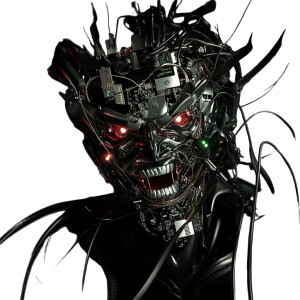 Furious Robot Face Vinyl Car Decal Sticker – Waterproof & UV-Resistant 8"