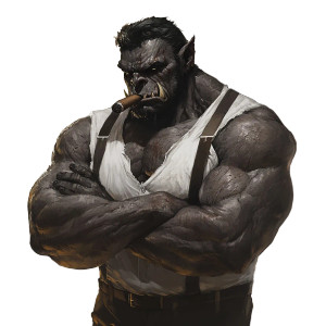 Muscular Half-Orc Vinyl Car Decal Sticker – Waterproof & UV-Resistant 8" Muscular Half-Orc Vinyl Car Decal Sticker – Waterproof & UV-Resistant 8"