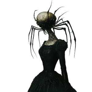 Spider-Headed Woman Vinyl Car Decal Sticker – Waterproof & UV-Resistant 8"