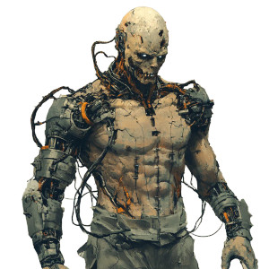 Mutated Robotic Villain Vinyl Car Decal Sticker – Waterproof & UV-Resistant 8"