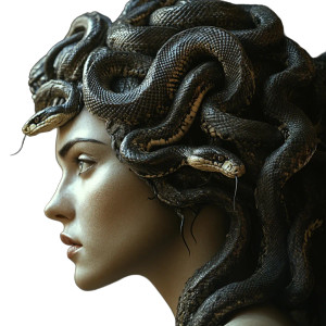 Medusa Side Profile Vinyl Car Decal Sticker – Waterproof & UV-Resistant 8"