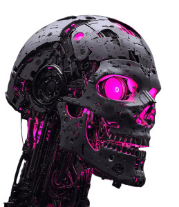 Robot Skull V2 Vinyl Car Decal Sticker – Waterproof & UV-Resistant 8"