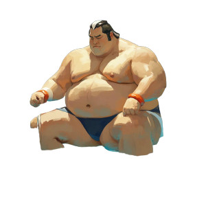 Sumo At Pool Vinyl Car Decal Sticker – Waterproof & UV-Resistant 8"