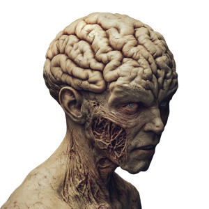 Brain-Man Hybrid Vinyl Car Decal Sticker – Waterproof & UV-Resistant 8"