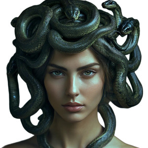 Realistic Medusa Portrait V2 Vinyl Car Decal Sticker – Waterproof & UV-Resistant 8"