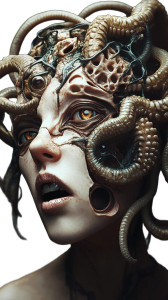 Divided Face Monster Vinyl Car Decal Sticker – Waterproof & UV-Resistant 8"