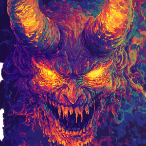 Lava Demon Anime Vinyl Car Decal Sticker – Waterproof & UV-Resistant 8"