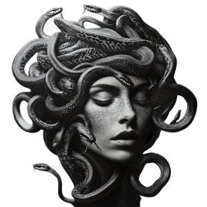 Realistic Medusa Portrait V4 Vinyl Car Decal Sticker – Waterproof & UV-Resistant 8"