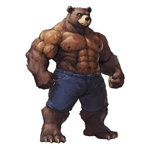 Muscular Bear Fursona Vinyl Car Decal Sticker – Waterproof & UV-Resistant 8"