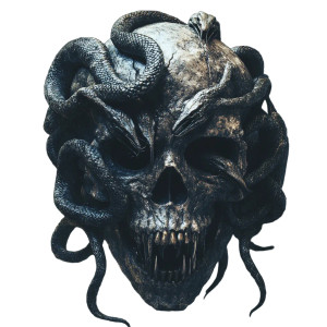 Gothic Skull Snakes Vinyl Car Decal Sticker – Waterproof & UV-Resistant 8" Gothic Skull Snakes Vinyl Car Decal Sticker – Waterproof & UV-Resistant 8"