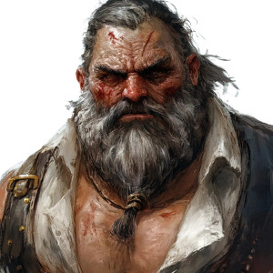 Burly Sea Captain Vinyl Car Decal Sticker – Waterproof & UV-Resistant 8"