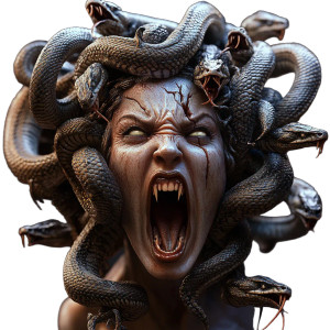 Screaming Medusa Vinyl Car Decal Sticker – Waterproof & UV-Resistant 8"