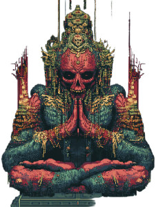 Cyberpunk Devil Budda Vinyl Car Decal Sticker – Waterproof & UV-Resistant 8"