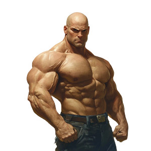 Jacked Bald Guy Vinyl Car Decal Sticker – Waterproof & UV-Resistant 8"