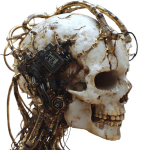 Cyberpunk Skull Relic Vinyl Car Decal Sticker – Waterproof & UV-Resistant 8"