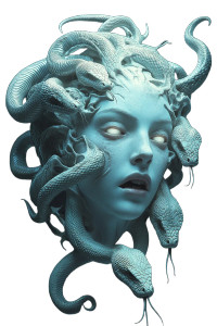 Sick Medusa Portrait Vinyl Car Decal Sticker – Waterproof & UV-Resistant 8"