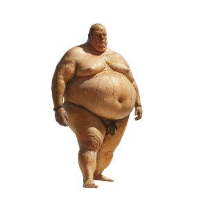 Obese Beach Walker Vinyl Car Decal Sticker – Waterproof & UV-Resistant 8"