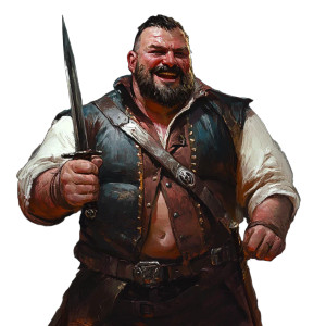 Jovial Burly Man Vinyl Car Decal Sticker – Waterproof & UV-Resistant 8"