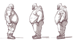 Fat Character Sketch Vinyl Car Decal Sticker – Waterproof & UV-Resistant 8"