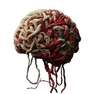 Unraveling Yarn Brain Vinyl Car Decal Sticker – Waterproof & UV-Resistant 8"