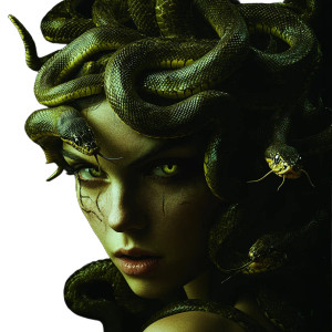 Evil Medusa Portrait V4 Vinyl Car Decal Sticker – Waterproof & UV-Resistant 8"