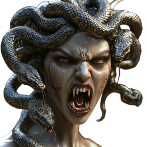 Angry Medusa Woman Vinyl Car Decal Sticker – Waterproof & UV-Resistant 8" Angry Medusa Woman Vinyl Car Decal Sticker – Waterproof & UV-Resistant 8"