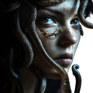 Dramatic Medusa Portrait V2 Vinyl Car Decal Sticker – Waterproof & UV-Resistant 8"