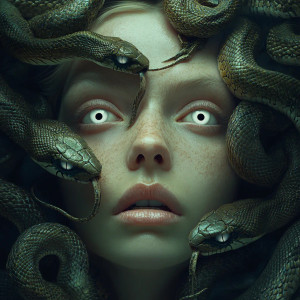 Medusa-Inspired Woman Vinyl Car Decal Sticker – Waterproof & UV-Resistant 8"