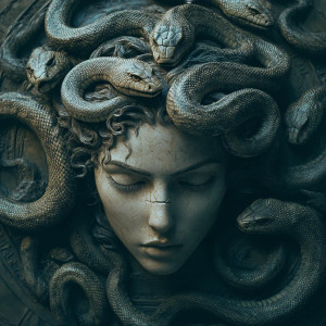 Medusa'S Surreal Relief Vinyl Car Decal Sticker – Waterproof & UV-Resistant 8"