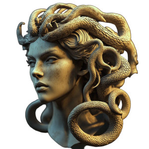 Realistic Medusa Sideface Vinyl Car Decal Sticker – Waterproof & UV-Resistant 8"