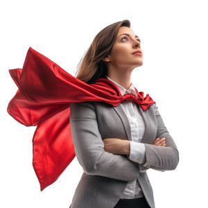 Business Hero Woman Vinyl Car Decal Sticker – Waterproof & UV-Resistant 8"