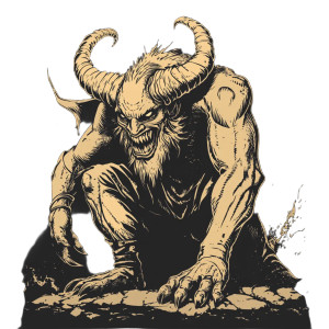 Vintage Demon T-Shirt Vinyl Car Decal Sticker – Waterproof & UV-Resistant 8"