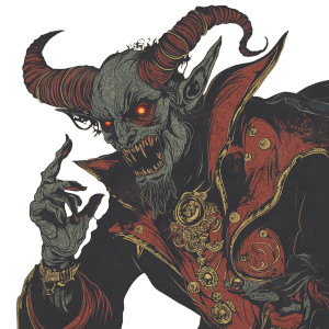 Gothic Devil Figures Vinyl Car Decal Sticker – Waterproof & UV-Resistant 8"