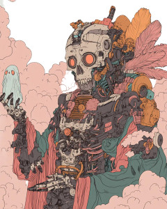 Feathered Robot Slayer Vinyl Car Decal Sticker – Waterproof & UV-Resistant 8"