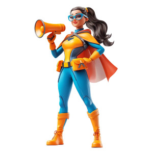 Digital Hero Megaphone Vinyl Car Decal Sticker – Waterproof & UV-Resistant 8"