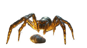 Golden Spider Descending Vinyl Car Decal Sticker – Waterproof & UV-Resistant 8"