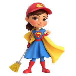 Superhero Housekeeper Vinyl Car Decal Sticker – Waterproof & UV-Resistant 8"