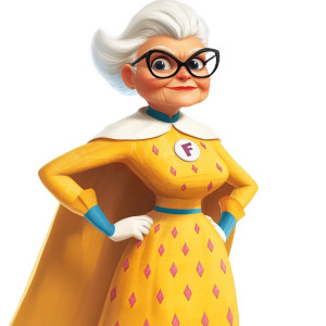 Colorful Superhero Grandma Vinyl Car Decal Sticker – Waterproof & UV-Resistant 8"