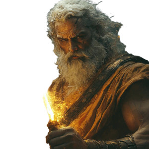 Zeus With Lightning V4 Vinyl Car Decal Sticker – Waterproof & UV-Resistant 8"