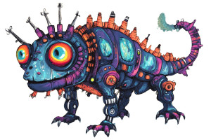 Mechanical Fantasy Creature Vinyl Car Decal Sticker – Waterproof & UV-Resistant 8"