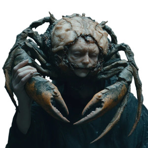 Human-Crab Chimera Vinyl Car Decal Sticker – Waterproof & UV-Resistant 8"