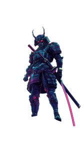 Cyber Samurai V4 Vinyl Car Decal Sticker – Waterproof & UV-Resistant 8"