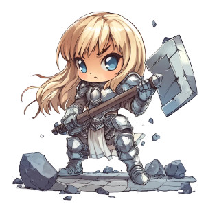Chibi Paladin Girl Vinyl Car Decal Sticker – Waterproof & UV-Resistant 8" Chibi Paladin Girl Vinyl Car Decal Sticker – Waterproof & UV-Resistant 8"