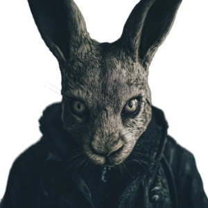 Rabbit-Headed Human Vinyl Car Decal Sticker – Waterproof & UV-Resistant 8"