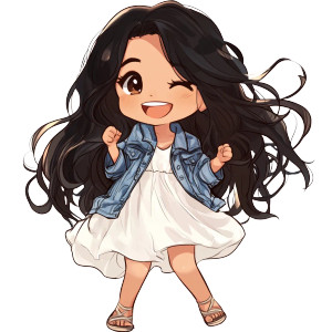 Chibi Female Giggling Vinyl Car Decal Sticker – Waterproof & UV-Resistant 8"