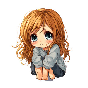 Crying Anime Girl V4 Vinyl Car Decal Sticker – Waterproof & UV-Resistant 8"