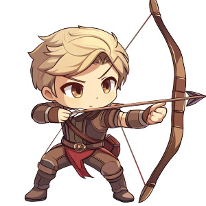 Chibi Archer Stance Vinyl Car Decal Sticker – Waterproof & UV-Resistant 8"