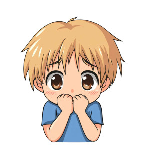 Sad Chibi Boy Vinyl Car Decal Sticker – Waterproof & UV-Resistant 8"