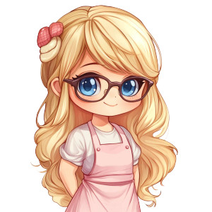 Chibi Baking Girl Vinyl Car Decal Sticker – Waterproof & UV-Resistant 8"
