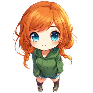 Chibi Avatar Girl Vinyl Car Decal Sticker – Waterproof & UV-Resistant 8"